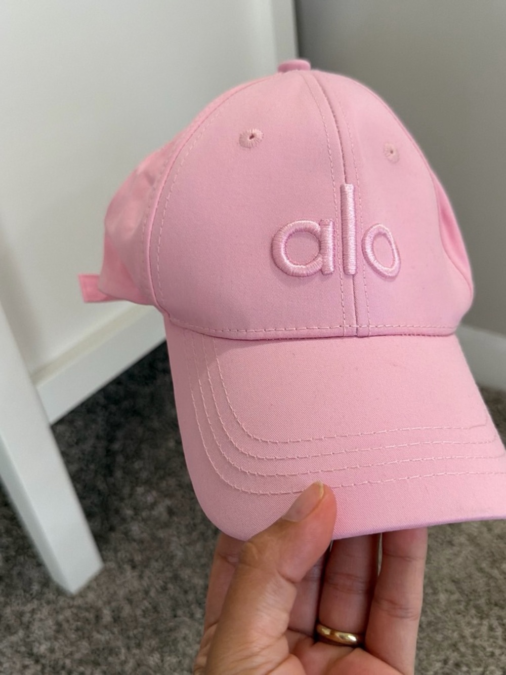 ALO Yoga Pink Embroidered Logo Baseball Cap